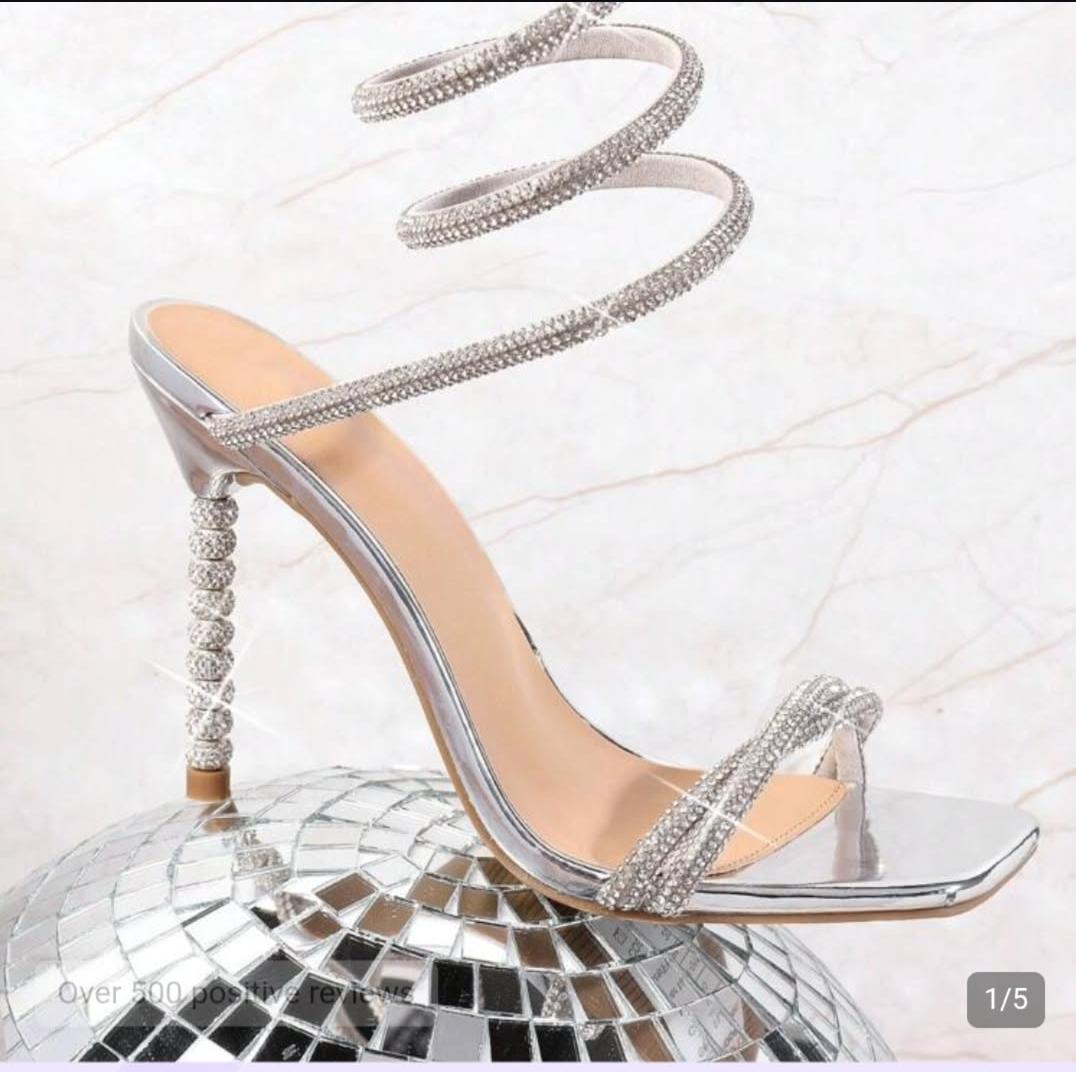 Size 8 rhinestoned ladies shoes