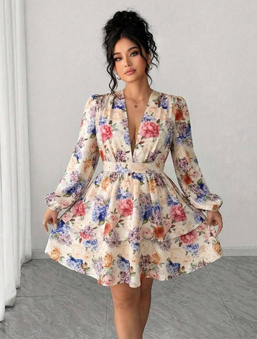 Plus size floral dress