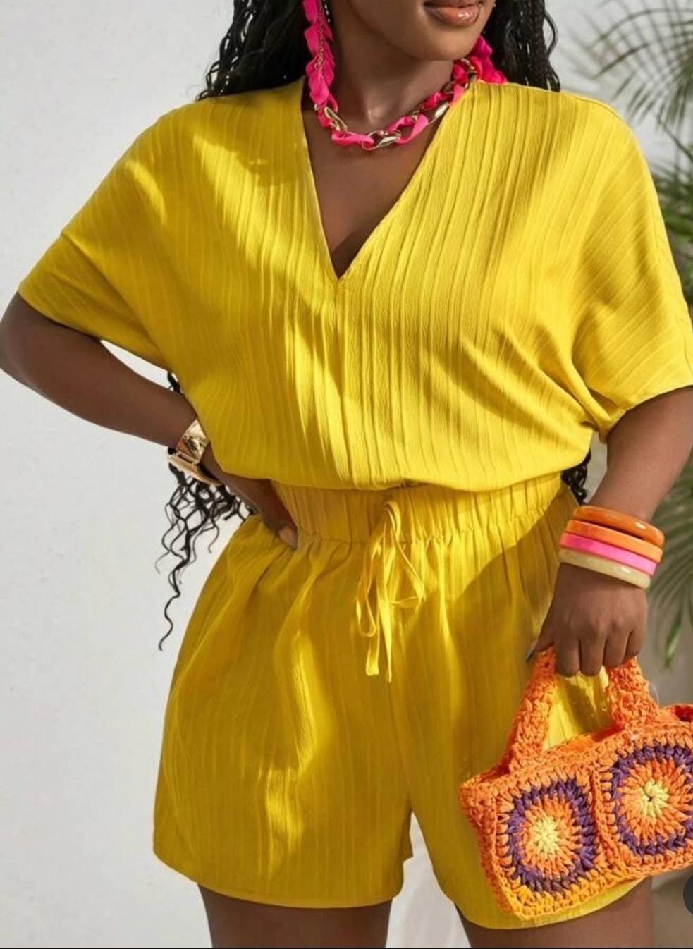 2xl yellow jumpsuit